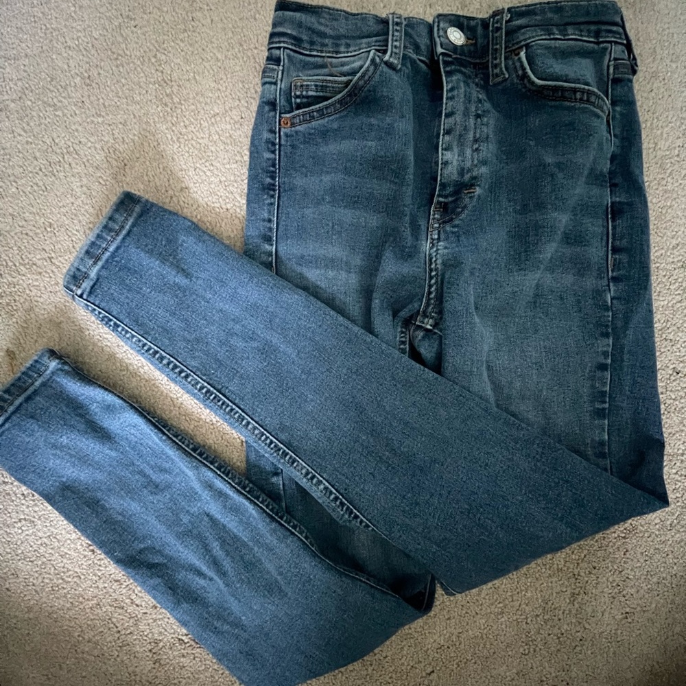 TOPSHOP: Jamie Skinny Jeans in Blue Denim Waist 25